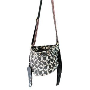Boho Fringe Crossbody Heidi Klum Bucket Bag Fringed Tassels NWT!